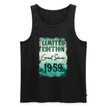 Einzigartig in seiner Art seit 1959 - Männer Premium Bio Tank Top - Schwarz - Vorne - Michal (187cm)