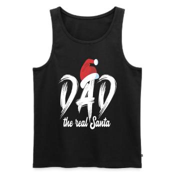Papa de Noël le vrai Père Noël - Débardeur bio Premium Homme - noir - Devant - Michal (187cm)