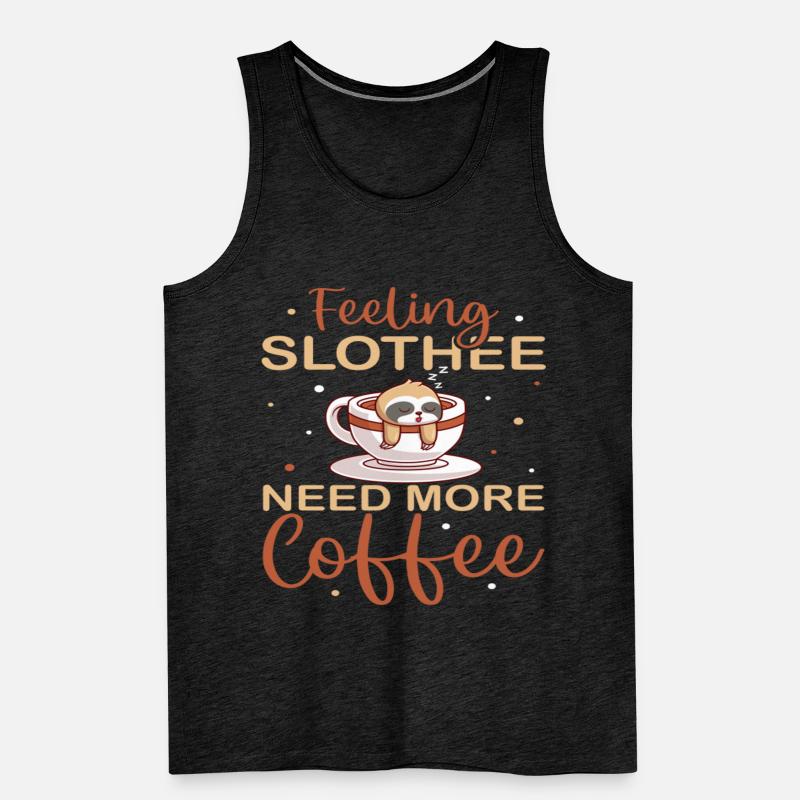 Feeling Slothee Need More Coffee Men's Premium Organic Tank Top