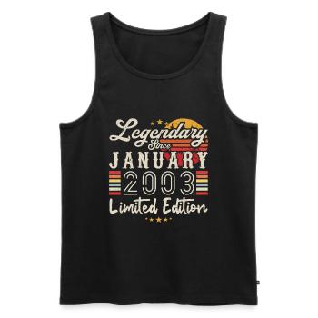 Legendär seit Januar 2003 Limited Edition - Männer Premium Bio Tank Top - Schwarz - Vorne - Michal (187cm)