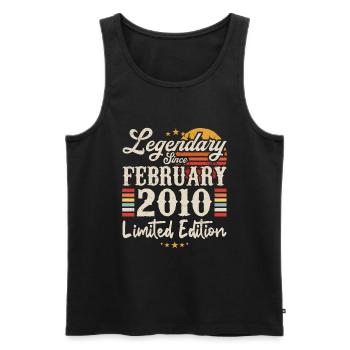 Legendär seit Februar 2010 | Limitierte Auflage - Männer Premium Bio Tank Top - Schwarz - Vorne - Michal (187cm)