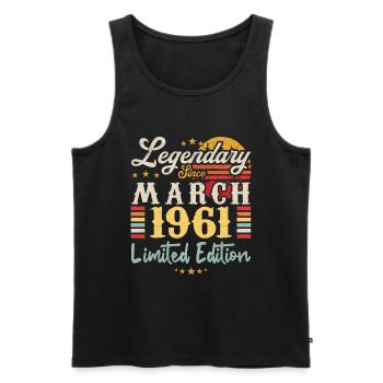 Legendary Since March 1961 - Limited Edition - Débardeur bio Premium Homme - noir - Devant - Michal (187cm)