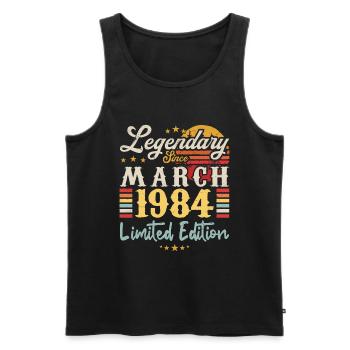 Legendary Since March 1984 - Limited Edition - Men's Premium Organic Tank Top - black - Front - Michal (187cm)