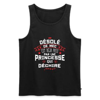 Mari Saint-Valentin Homme Fiancé Humour - Débardeur bio Premium Homme - noir - Devant - Michal (187cm)