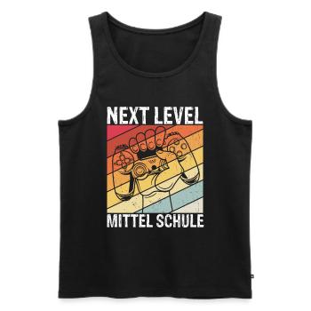 neue Schule Zocker Contoller Abenteuer Vintage Mit - Männer Premium Bio Tank Top - Schwarz - Vorne - Michal (187cm)
