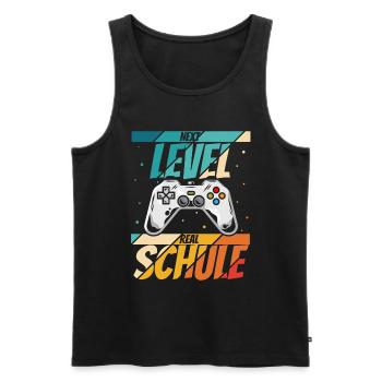 Neue Schule Bye Bye Grundschule next Level Gamecon - Männer Premium Bio Tank Top - Schwarz - Vorne - Michal (187cm)