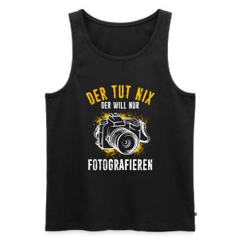 Kamera Fotokamera Spruch Fotografieren Fotograf Ka - Männer Premium Bio Tank Top - Schwarz - Vorne - Michal (187cm)