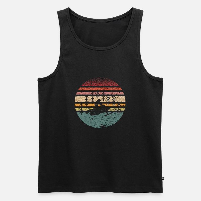 Snowmobiling Retro - Männer Premium Bio Tank Top - Schwarz