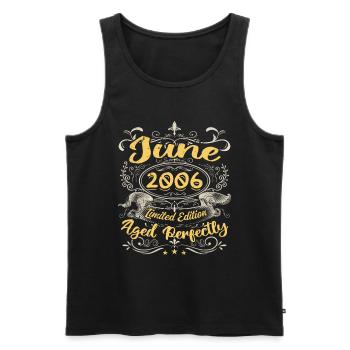 Juni 2006 | Vintage Geschenk 2006 - Männer Premium Bio Tank Top - Schwarz - Vorne - Michal (187cm)