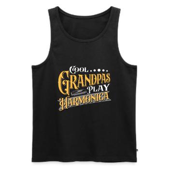 Cool Grandpas Play Harmoniciste Harmoniciste - Débardeur bio Premium Homme - noir - Devant - Michal (187cm)