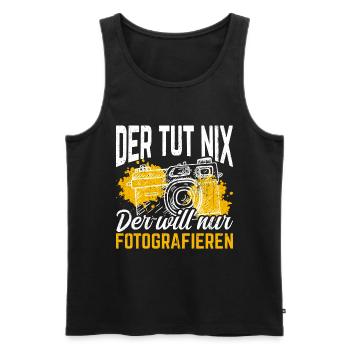 Kamera Fotokamera Spruch Fotografieren Fotograf Ka - Männer Premium Bio Tank Top - Schwarz - Vorne - Michal (187cm)