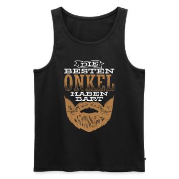 Die Besten Onkel Haben Bart Bartträger Vollbart On - Männer Premium Bio Tank Top - Schwarz - Vorne - Michal (187cm)