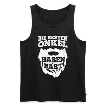 Bester Onkel Bart Bart Patenonkel Geschenk Vaterta - Männer Premium Bio Tank Top - Schwarz - Vorne - Michal (187cm)