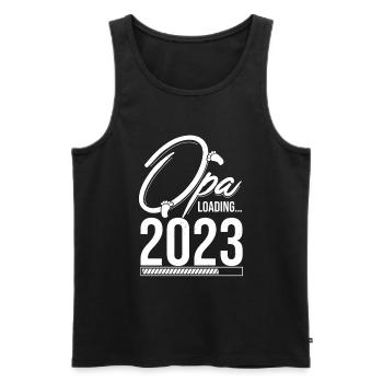 Opa Loading 2023 Babyankündigung Geburt Babygesche - Männer Premium Bio Tank Top - Schwarz - Vorne - Michal (187cm)
