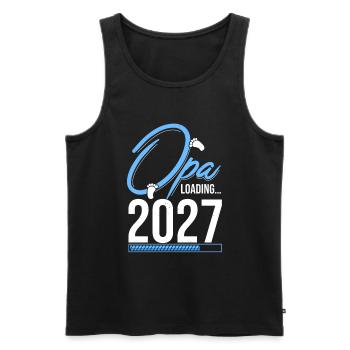 Opa Loading 2027 Babyankündigung Geburt Familienop - Männer Premium Bio Tank Top - Schwarz - Vorne - Michal (187cm)