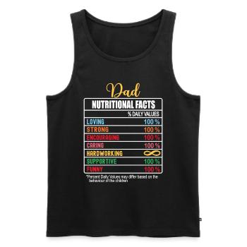 Dad Valeurs nutritionnelles Drôle de fête des pères Nutrition - Débardeur bio Premium Homme - noir - Devant - Michal (187cm)