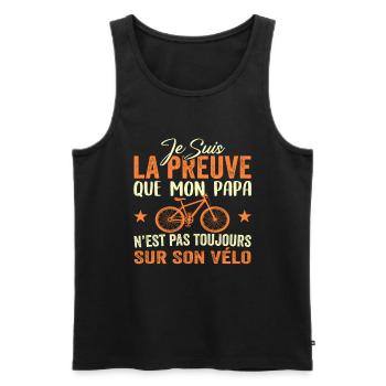 Papa cycliste cyclisme Bébé Nourrisson Naissance - Débardeur bio Premium Homme - noir - Devant - Michal (187cm)