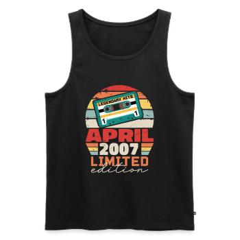 April 2007 Vintage Anniversary Retro Gift, 2007 - Men's Premium Organic Tank Top - black - Front - Michal (187cm)