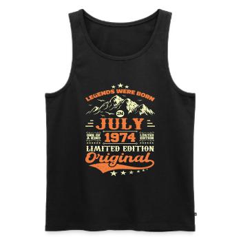 July 1974 vintage retro anniversary 1974 - Men's Premium Organic Tank Top - black - Front - Michal (187cm)