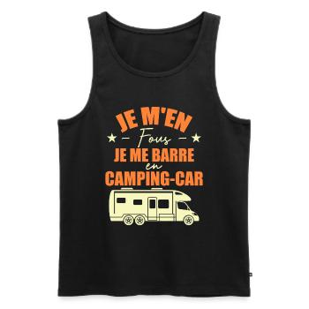 Je M'en Fous Je Me Barre En Camping-car - Débardeur bio Premium Homme - noir - Devant - Michal (187cm)