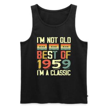 1959 I'm Not Old I'm Classic Vintage 1959 Geburtstag - Männer Premium Bio Tank Top - Schwarz - Vorne - Michal (187cm)