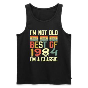 1984 I'm Not Old I'm Classic Vintage 1984 Birthday - Men's Premium Organic Tank Top - black - Front - Michal (187cm)