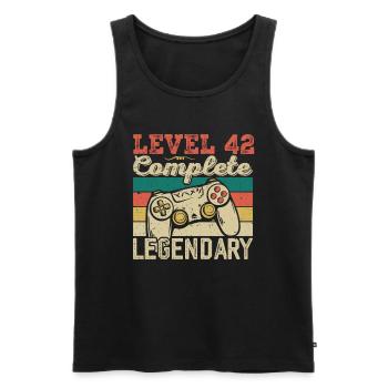 Level 42 Complete, 42 Birthday Gift - Men's Premium Organic Tank Top - black - Front - AI Model Male 178 light (178cm)