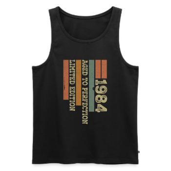 1984 Vintage Retro Anniversary Gift Born in 1984 - Men's Premium Organic Tank Top - black - Front - Michal (187cm)