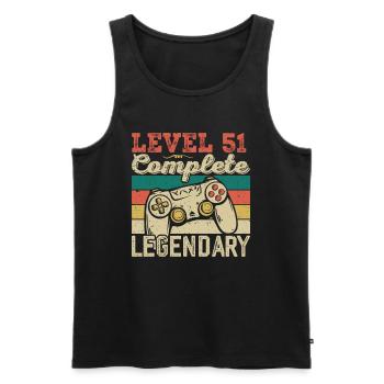 Level 51 Complete, 51 Birthday Gift - Men's Premium Organic Tank Top - black - Front - Michal (187cm)