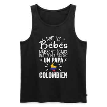 Bébés égaux meilleurs ont un papa Colombien - Débardeur bio Premium Homme - noir - Devant - Michal (187cm)