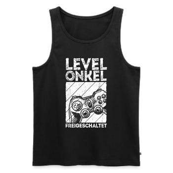Level Onkel Freigeschaltet Geburt Party Gaming Con - Männer Premium Bio Tank Top - Schwarz - Vorne - Michal (187cm)