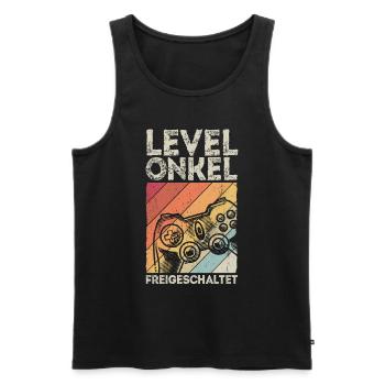 Level Onkel Freigeschaltet Geburt Party Gaming Gam - Männer Premium Bio Tank Top - Schwarz - Vorne - Michal (187cm)