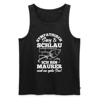 Maurer Job Maurermeister Meister Handwerker Maurer - Männer Premium Bio Tank Top - Schwarz - Vorne - Michal (187cm)