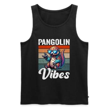 Pangolin Vibes Conservationist Pangolin Fan - Men's Premium Organic Tank Top - black - Front - AI Model Male 178 light (178cm)