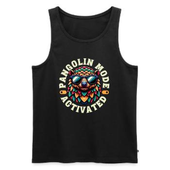Pangolin Fashion Activated Conservationist Pangolin - Men's Premium Organic Tank Top - black - Front - AI Model Male 178 light (178cm)
