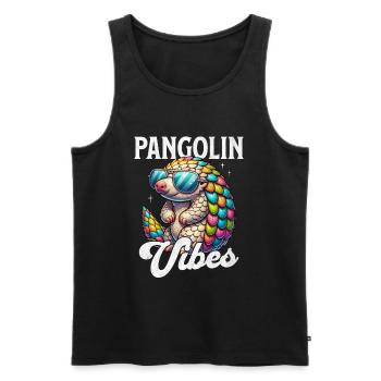 Pangolin Vibes Conservationist Pangolin Fan - Men's Premium Organic Tank Top - black - Front - AI Model Male 178 light (178cm)