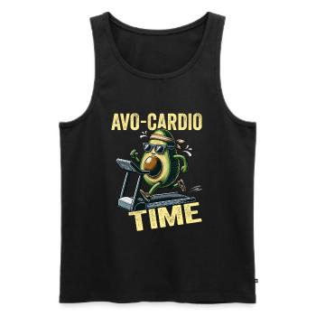 Avo-Cardio Time Fitness Vegan Avocardio Avocado - Men's Premium Organic Tank Top - black - Front - Michal (187cm)