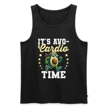 It's Avo-Cardio Time Gym Vegan Avocardio Avocado - Men's Premium Organic Tank Top - black - Front - Michal (187cm)