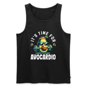 It's Time For Avocardio Gym Fitness Vegan Avocado - Männer Premium Bio Tank Top - Schwarz - Vorne - Michal (187cm)