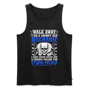 Walk Away I'm a grumpy old mechanic - Men's Premium Organic Tank Top - black - Front - Michal (187cm)