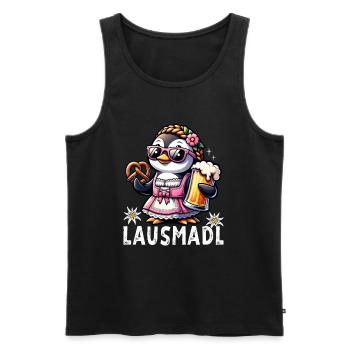 Lausmadl Madl Dirndl Ersatz Penguin Trachtenshirt - Débardeur bio Premium Homme - noir - Devant - AI Model Male 178 light (178cm)
