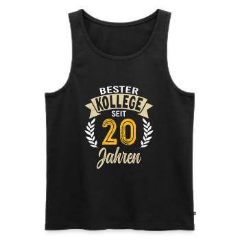 20 Years of Service Company Anniversary Gift - Men's Premium Organic Tank Top - black - Front - Michal (187cm)