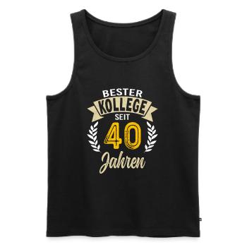 40 Years of Service Company Anniversary Gift - Men's Premium Organic Tank Top - black - Front - Michal (187cm)