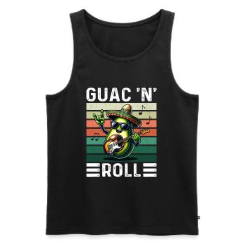 Guac 'N' Roll Rocker Guacamole Vegan Avocat - Débardeur bio Premium Homme - noir - Devant - Michal (187cm)