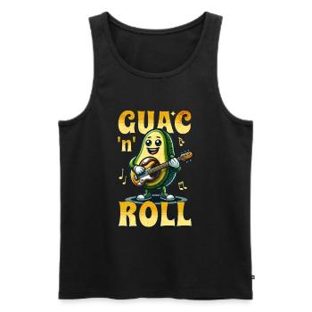 Guac 'N' Roll Rocker Guacamole Vegan Avocat - Débardeur bio Premium Homme - noir - Devant - Michal (187cm)