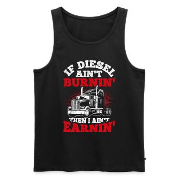 If diesel doesn't burn, I don't earn anything Truc - Men's Premium Organic Tank Top - black - Front - AI Model Male 178 light (178cm)