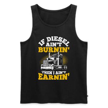 Truck Diesel Highway Best Job Money Truck Driver Truc - Men's Premium Organic Tank Top - black - Front - AI Model Male 178 light (178cm)