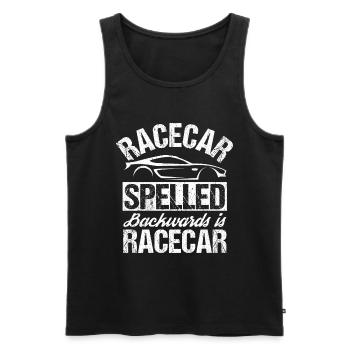 Race Car Spelled Backwards Is Race Car Tuner Car L - Men's Premium Organic Tank Top - black - Front - AI Model Male 178 light (178cm)