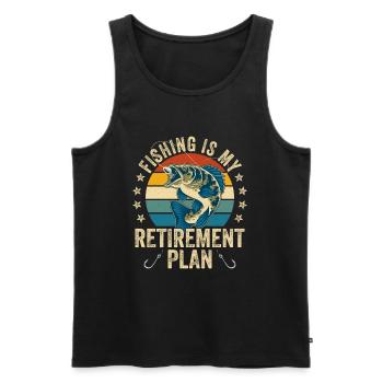 Fishing Is My Retirement Plan Sport Fishing Angler - Men's Premium Organic Tank Top - black - Front - AI Model Male 178 light (178cm)