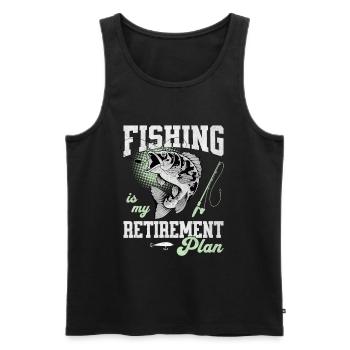 Fishing Is My Retirement Plan Sportfischer Angler - Men's Premium Organic Tank Top - black - Front - AI Model Male 178 light (178cm)